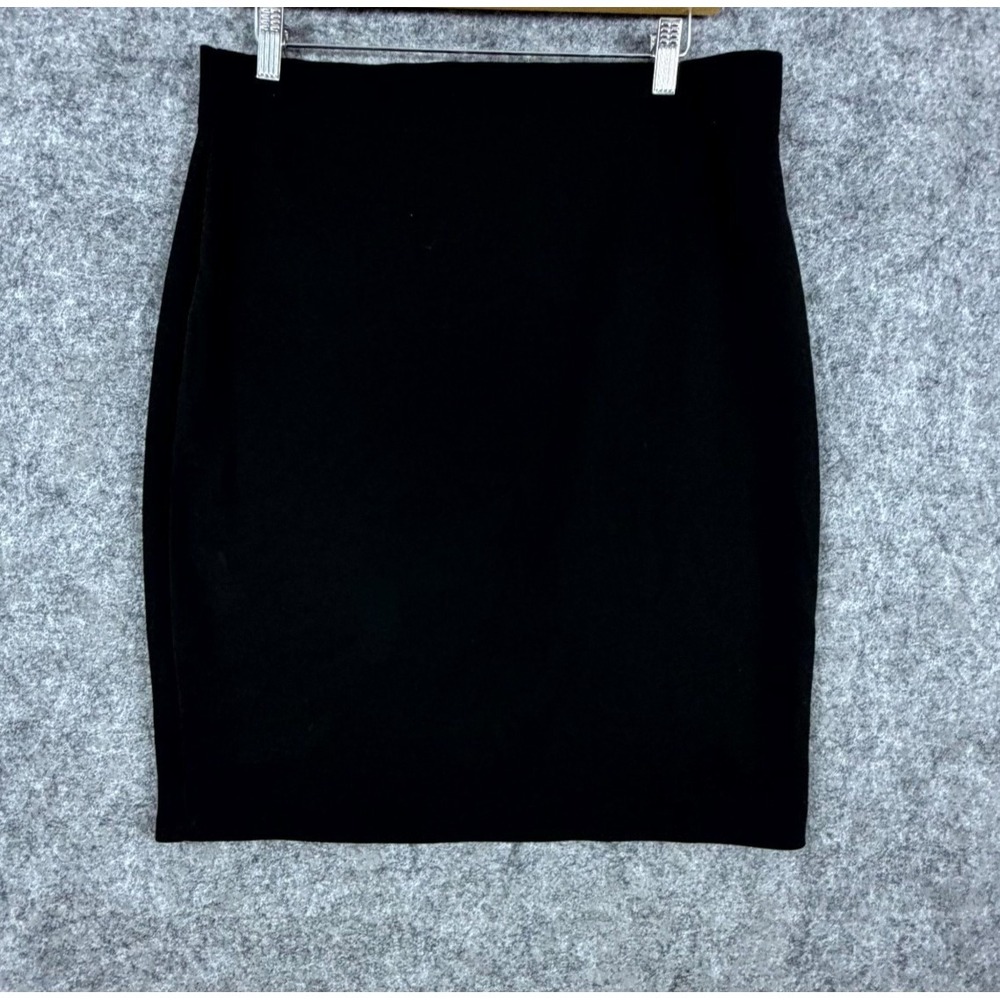 Honey & Lace Pencil Skirt Womens XL Black Rayon Stretch Business Bodycon Fit